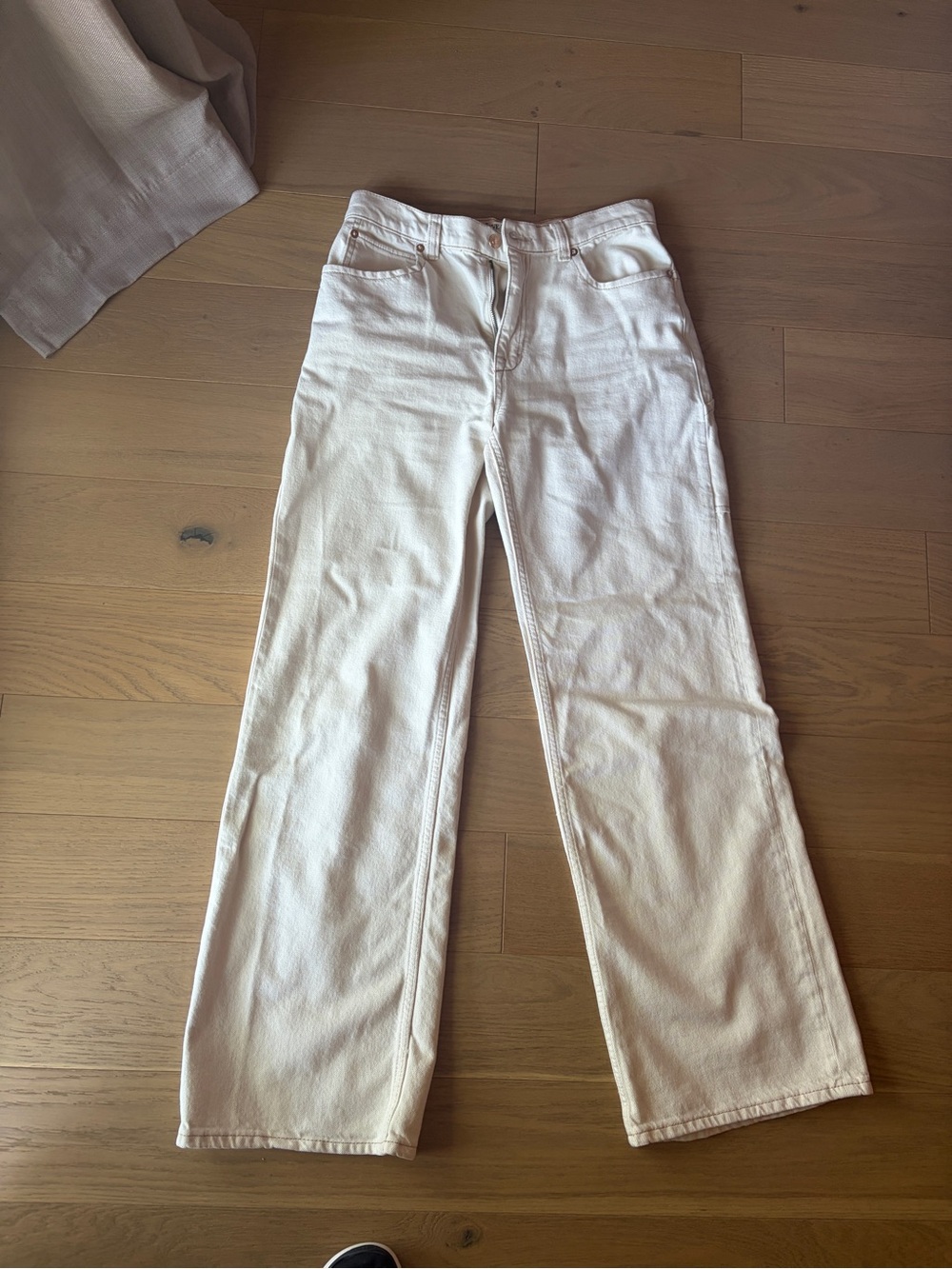 Free People We The Free Tinsley Jeans in Soft Ivory/ Ecru, new without tags - Picture 3 of 6